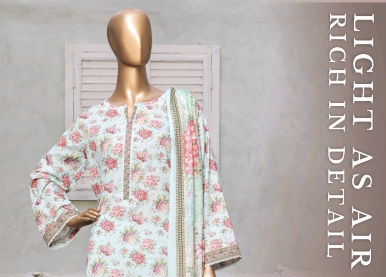 Bin Saeed 3 Piece Printed Lawn Suit