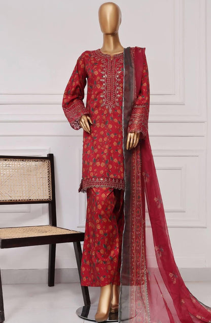 Malika Embroidered & Printed Festive Lawn 3 Piece