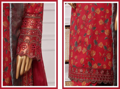 Malika Embroidered & Printed Festive Lawn 3 Piece