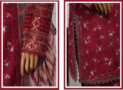 Sadabahar Malika Embroidered & Printed Festive Lawn 3 Piece