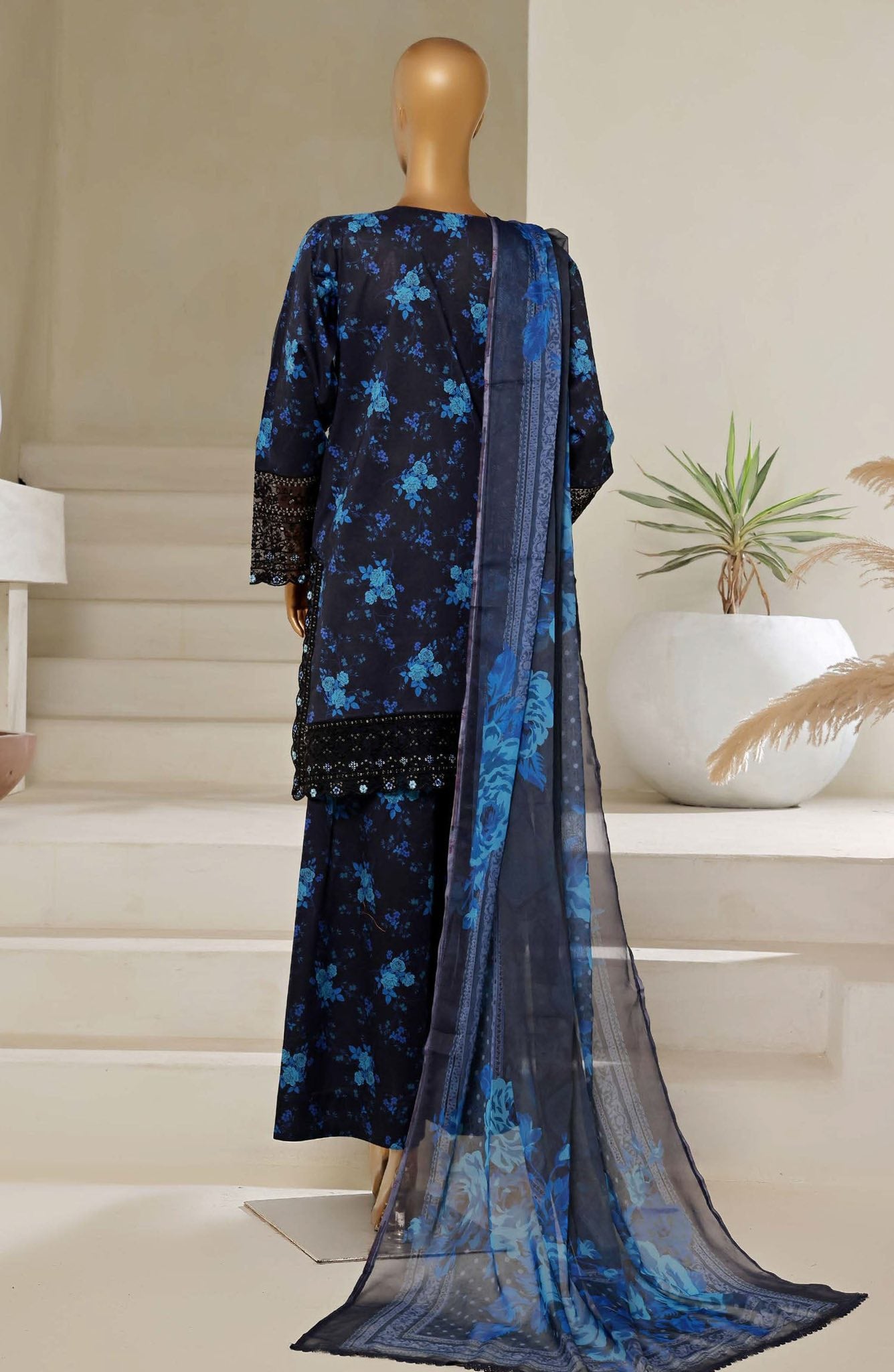 Malika Embroidered & Printed Festive Lawn 3 Piece