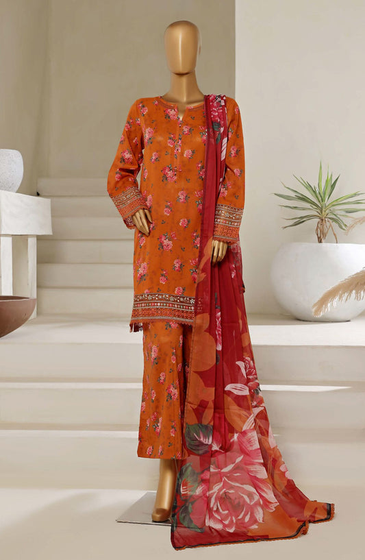 Malika Embroidered & Printed Festive Lawn 3 Piece