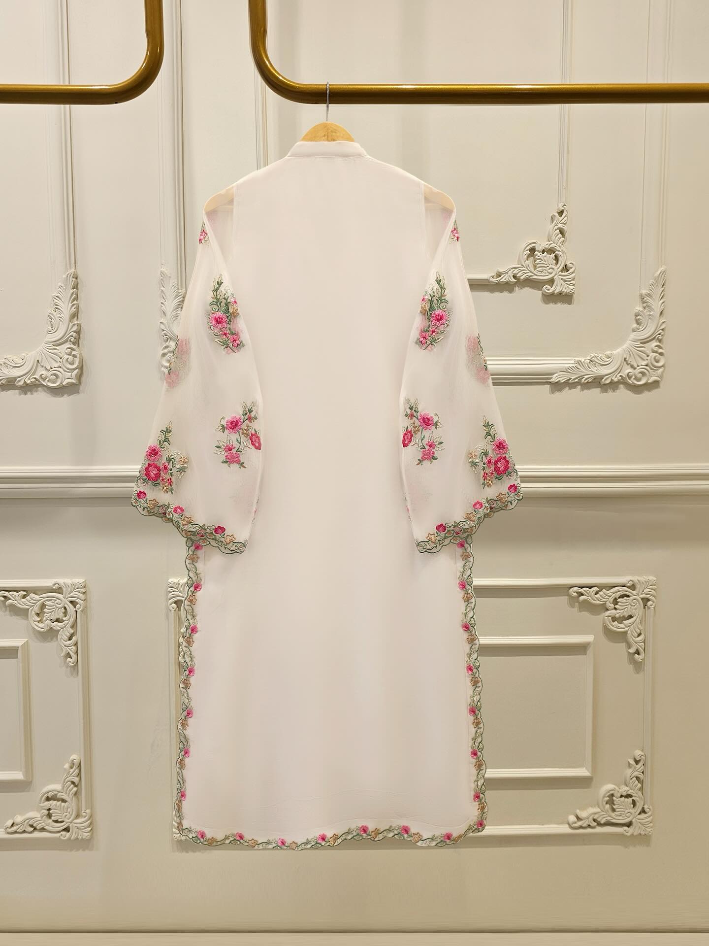 Aghanoor Pure Chiffon Embroidered 3 Piece Suit