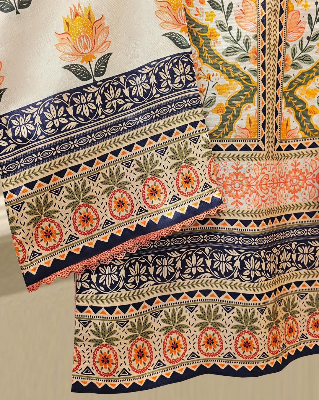 AGHANOOR SILK PRINTED SHIRT WITH PANT