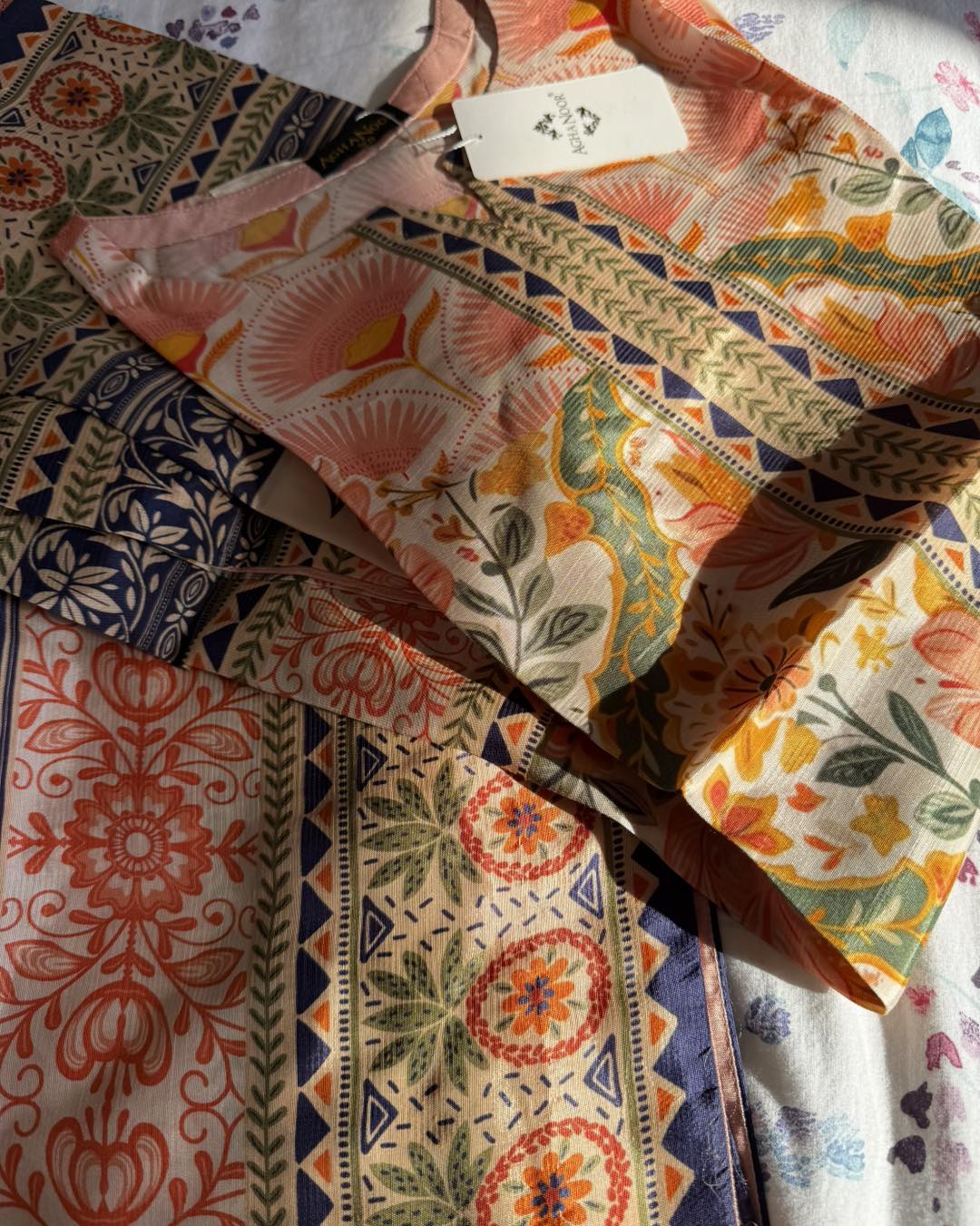 AGHANOOR SILK PRINTED SHIRT WITH PANT
