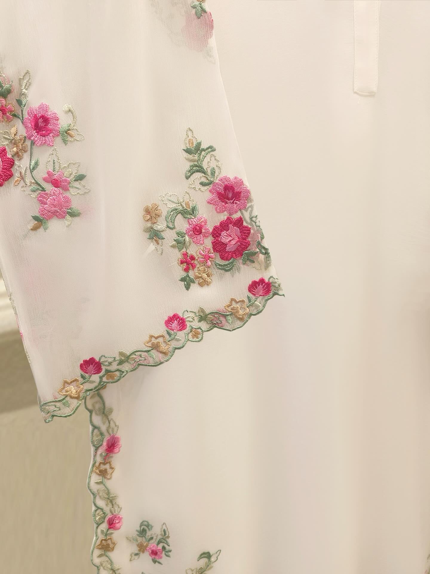 Aghanoor Pure Chiffon Embroidered 3 Piece Suit