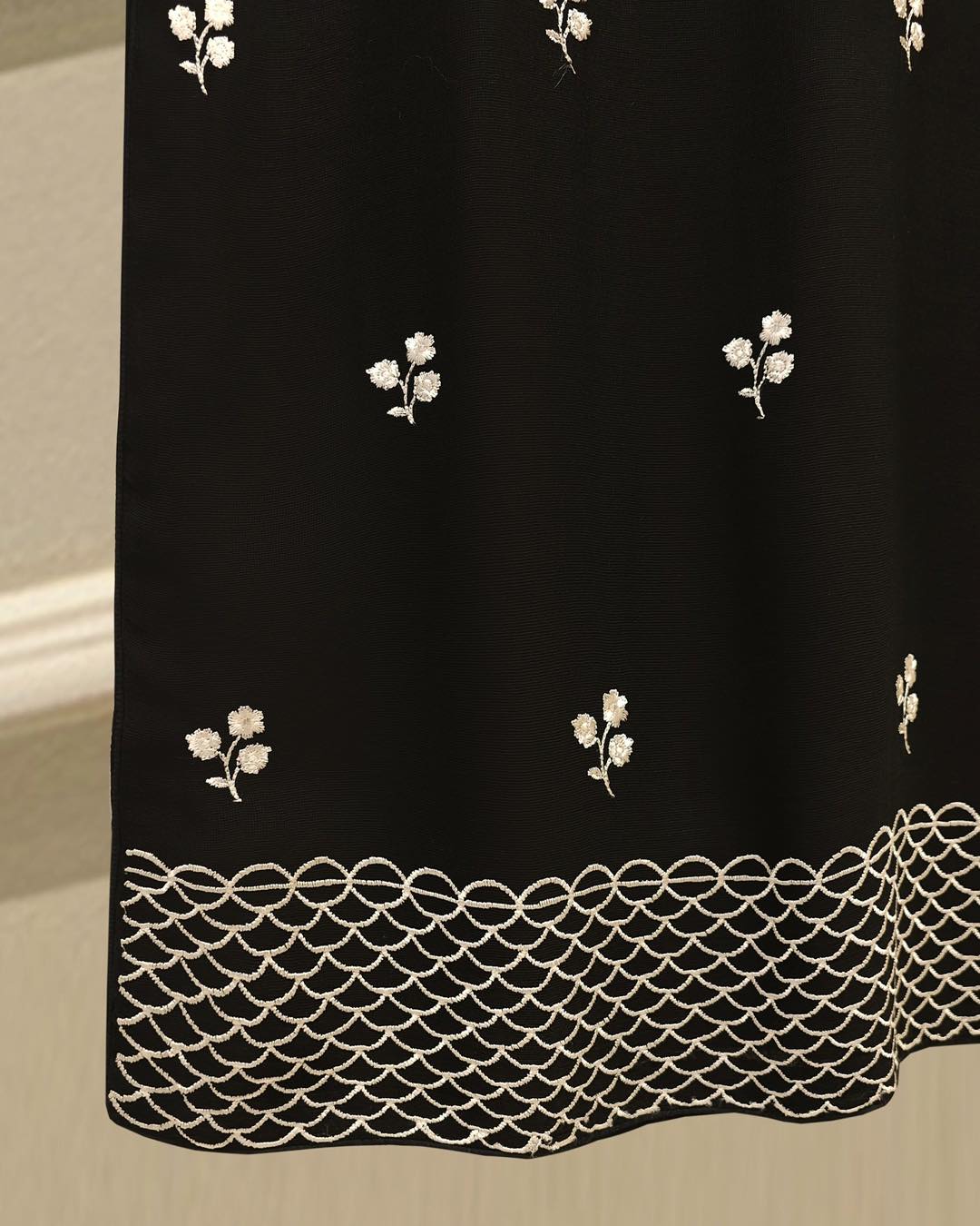 AGHANOOR COTTON NET EMB SUIT WITH CHIFFON DUPATTA & SILK PANTS
