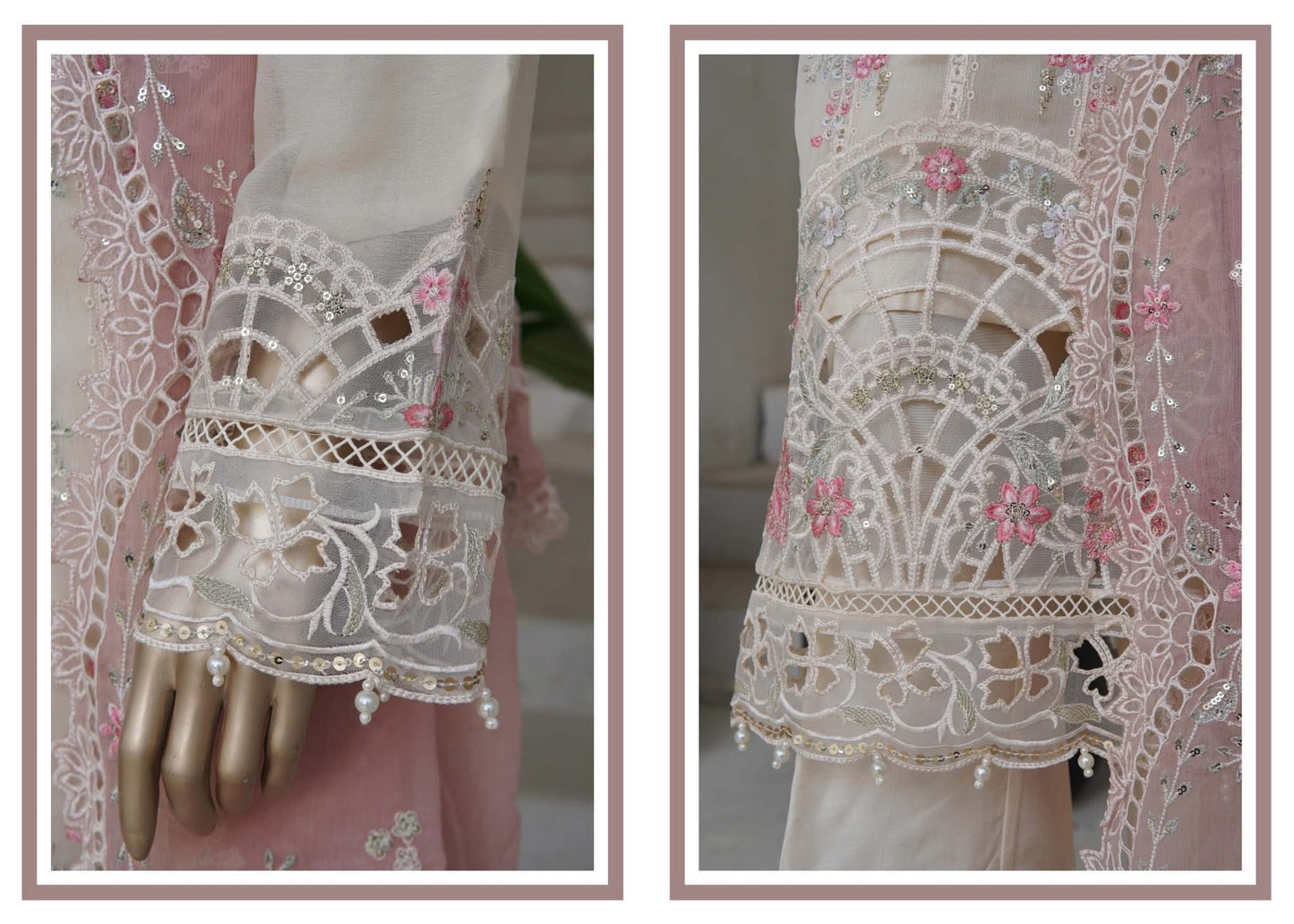 Sadabahar Afsaney Stitched Embroidered Chiffon 3 Piece