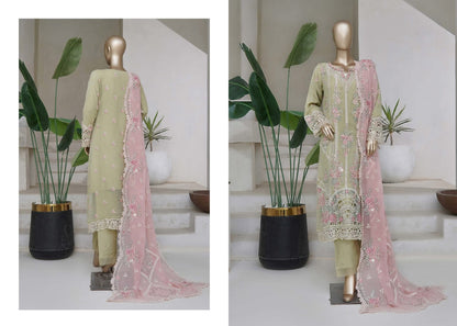 Sadabahar Afsaney Stitched Embroidered Chiffon 3 Piece