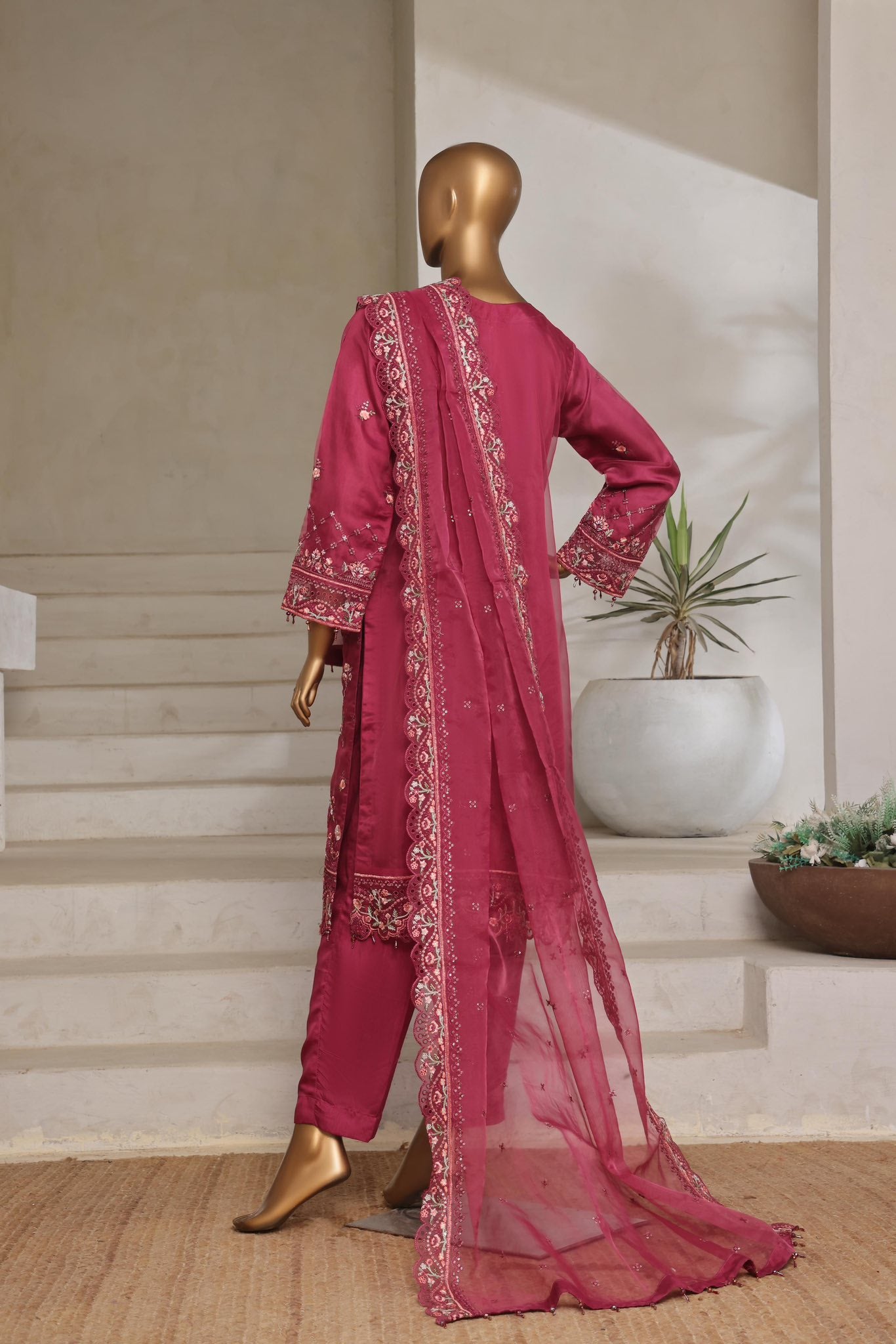 Sada-E-Noor Festive Embroidered Organza 3 Piece