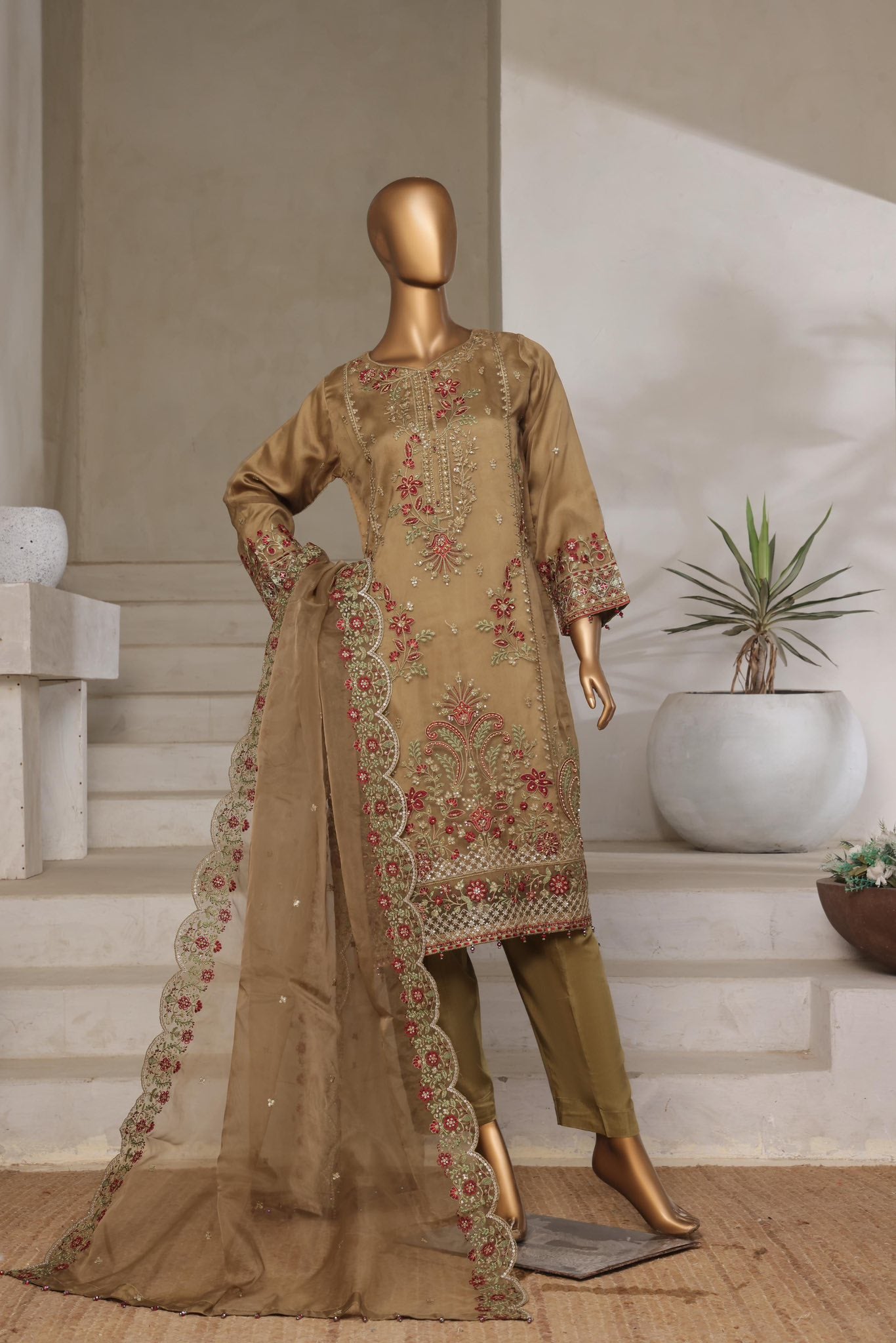 Sada-E-Noor Embroidered Organza 3 Piece