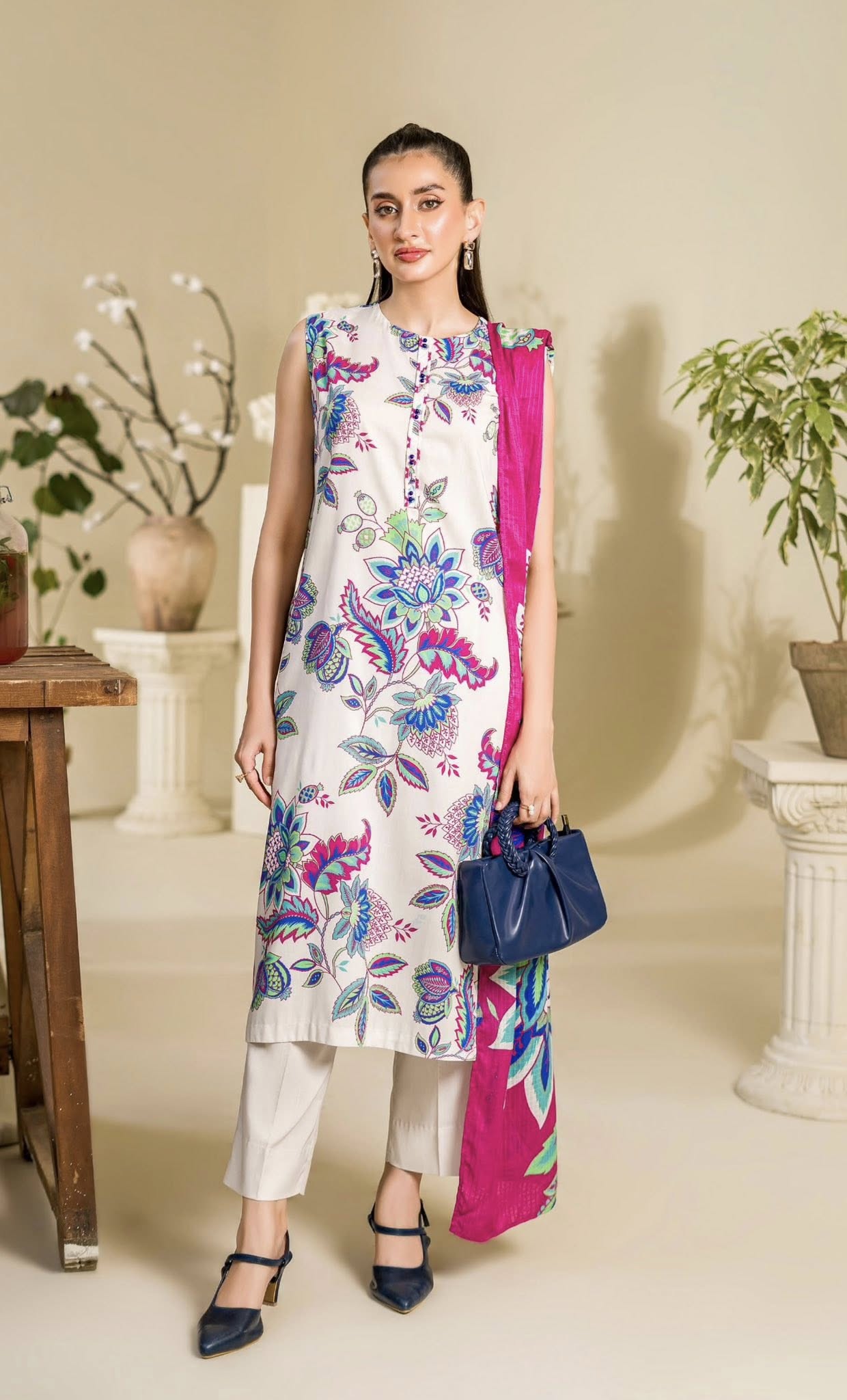 Gulljee Printed Winter Linen 3 Piece Suit