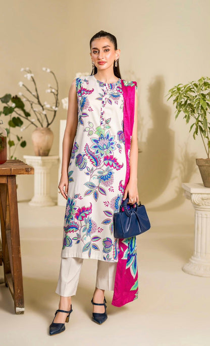 Gulljee Printed Winter Linen 3 Piece Suit