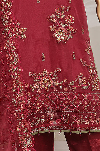 Sada-E-Noor  Festive Embroidered Organza 3 Piece