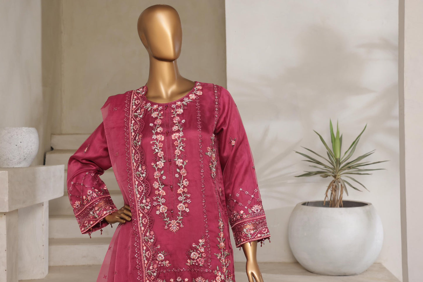 Sada-E-Noor Festive Embroidered Organza 3 Piece