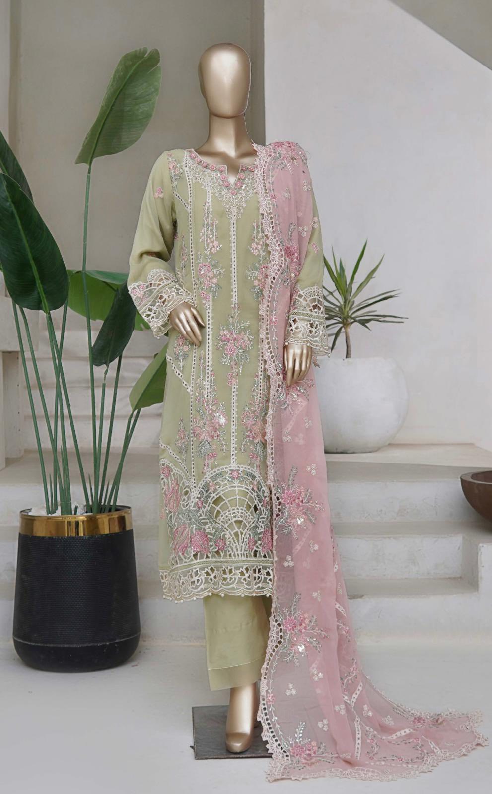 Sadabahar Afsaney Stitched Embroidered Chiffon 3 Piece