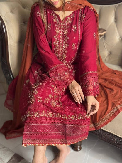 Sada-E-Noor Embroidered Chiffon 3 Piece