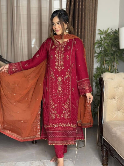 Sada-E-Noor Embroidered Chiffon 3 Piece