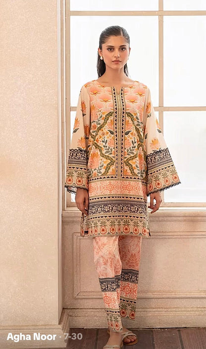 AGHANOOR PRINTED SILK SHIRT WITH PANTS