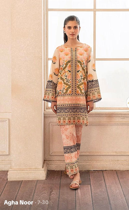 AGHANOOR PRINTED SILK SHIRT WITH PANTS