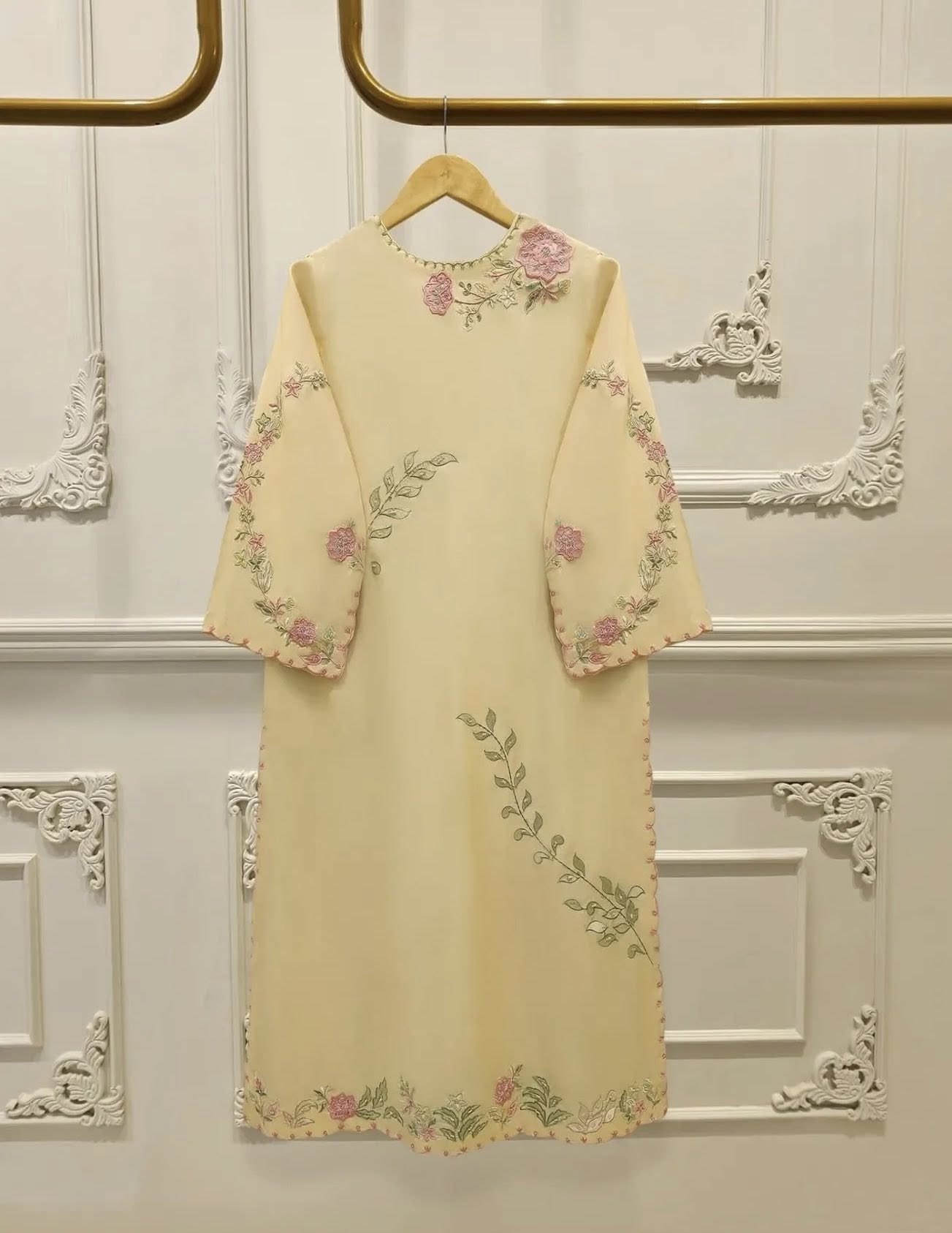 Aghanoor Pure Khadi Silk Embroidered 3 Piece Suit