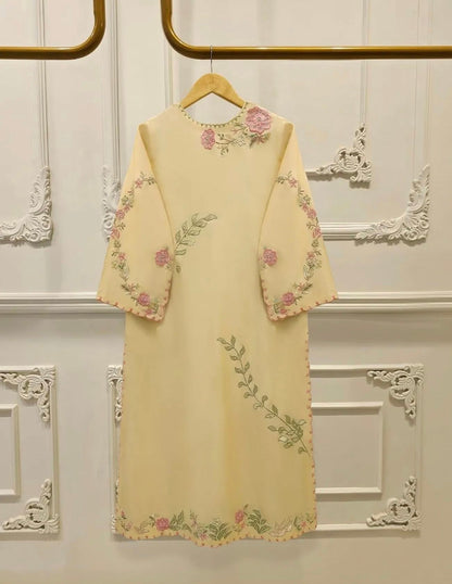 Aghanoor Pure Khadi Silk Embroidered 3 Piece Suit