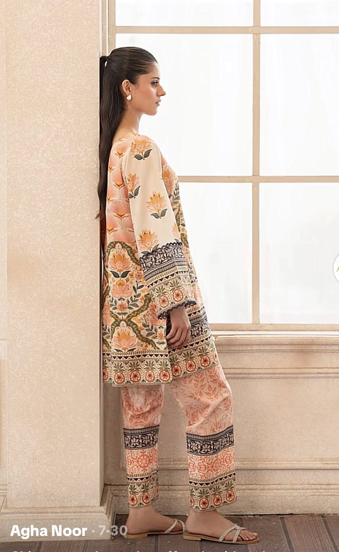 AGHANOOR PRINTED SILK SHIRT WITH PANTS