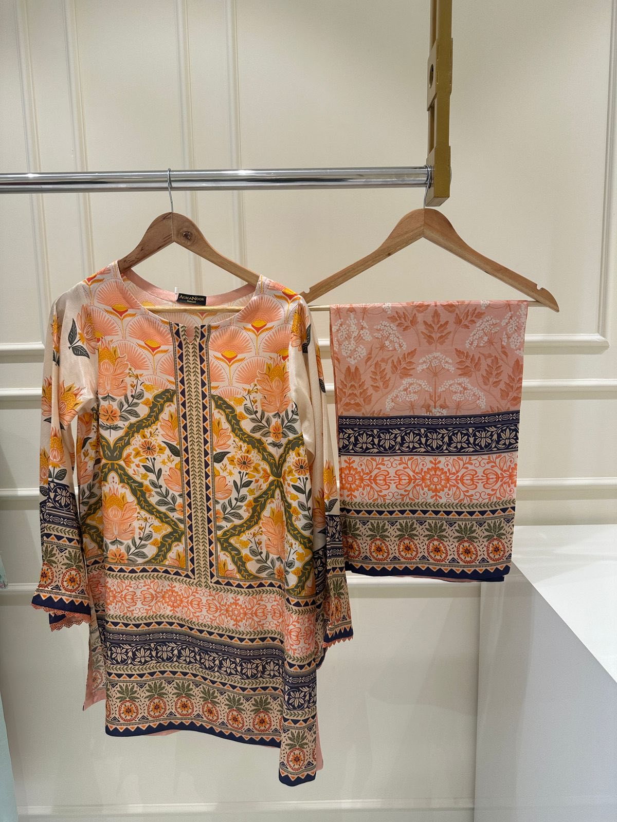 AGHANOOR PRINTED SILK SHIRT WITH PANTS