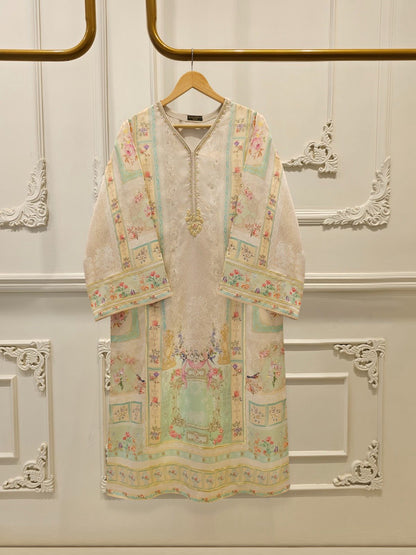 AGHANOOR PURE RAW SILK EMBROIDERED SUIT