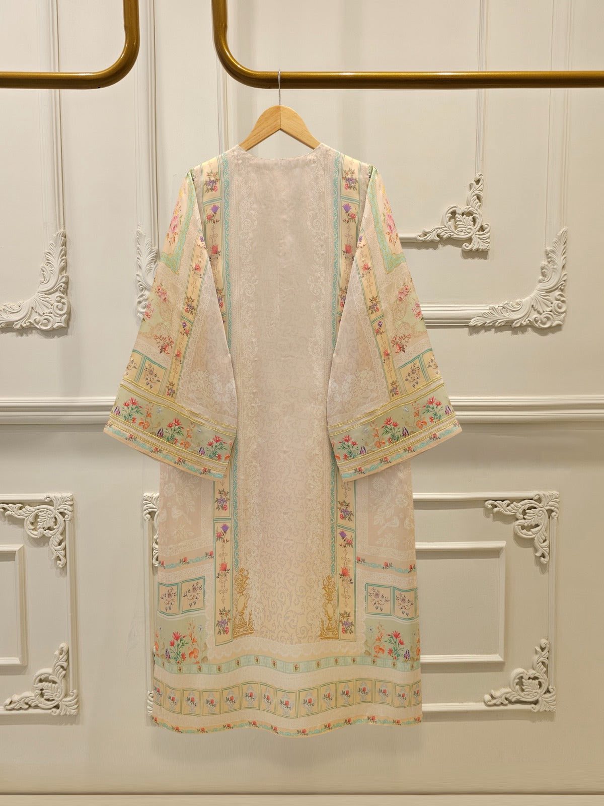 AGHANOOR PURE RAW SILK EMBROIDERED SUIT