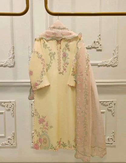 Aghanoor Pure Khadi Silk Embroidered 3 Piece Suit