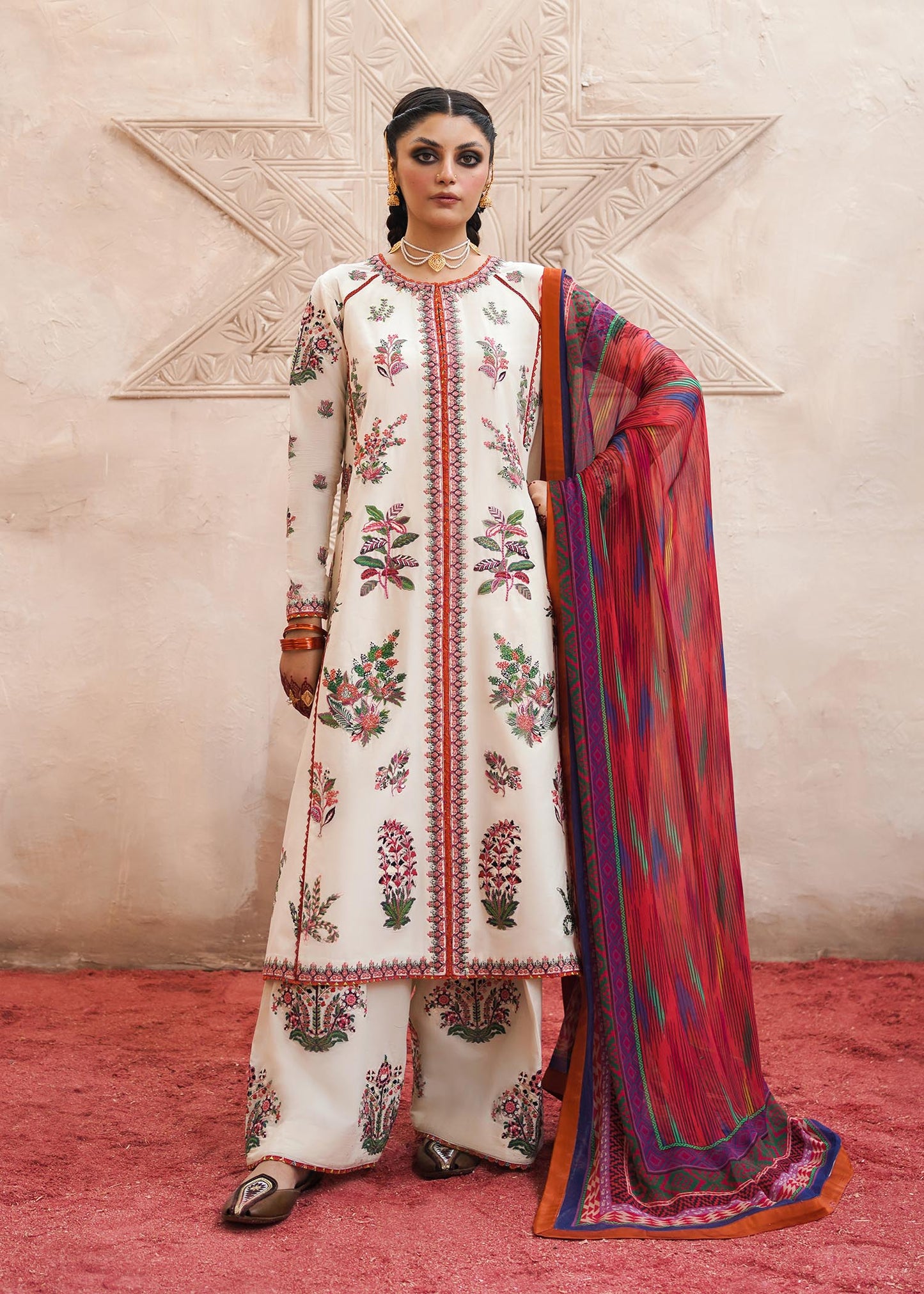 Hussain Rehar Pret Embroidered Lawn 3 Piece Suit