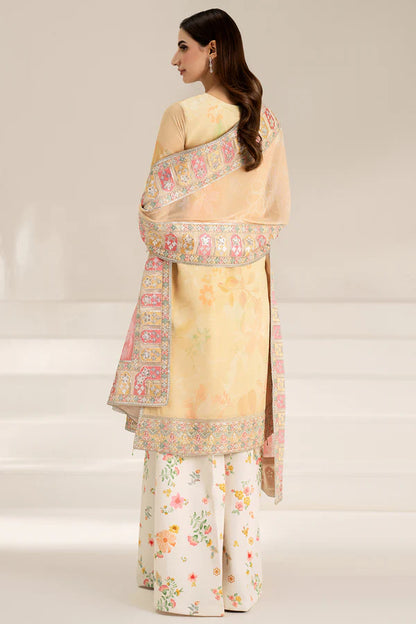Farasha Embroidered & Digital Printed Chiffon 3 Piece-Floral Ray