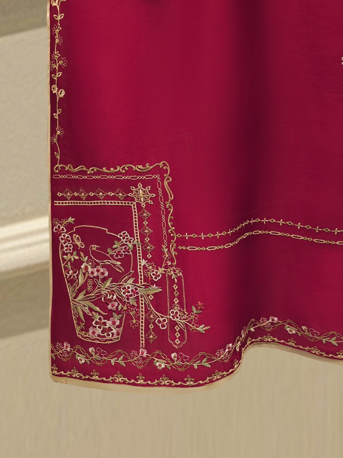 Aghanoor Embroidered Seesha Silk 3 Piece Suit