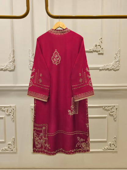 Aghanoor Embroidered Seesha Silk 3 Piece Suit