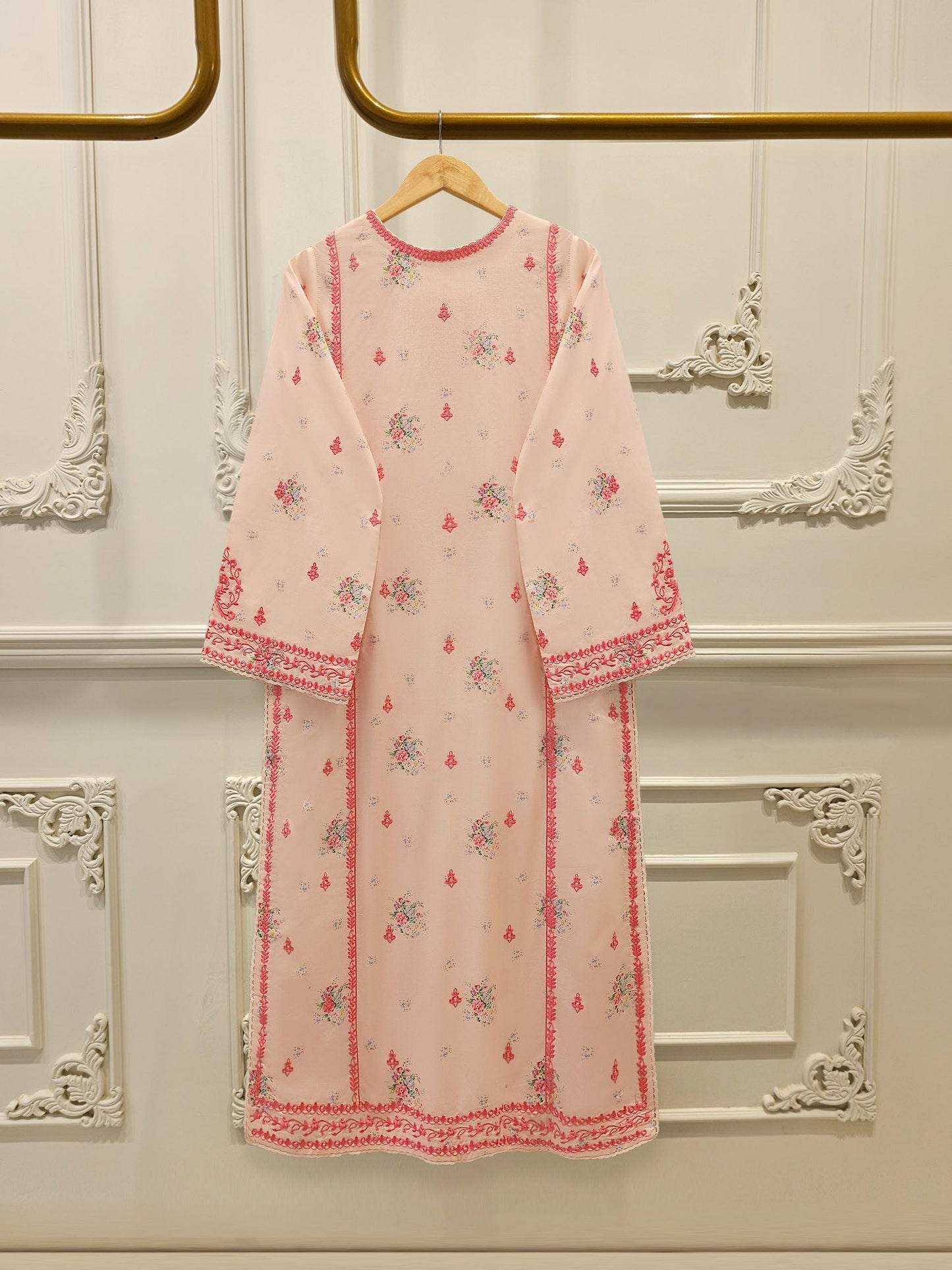 AGHANOOR EMBROIDERED CAMBRIC COTTON SHIRT WITH EMB PANTS