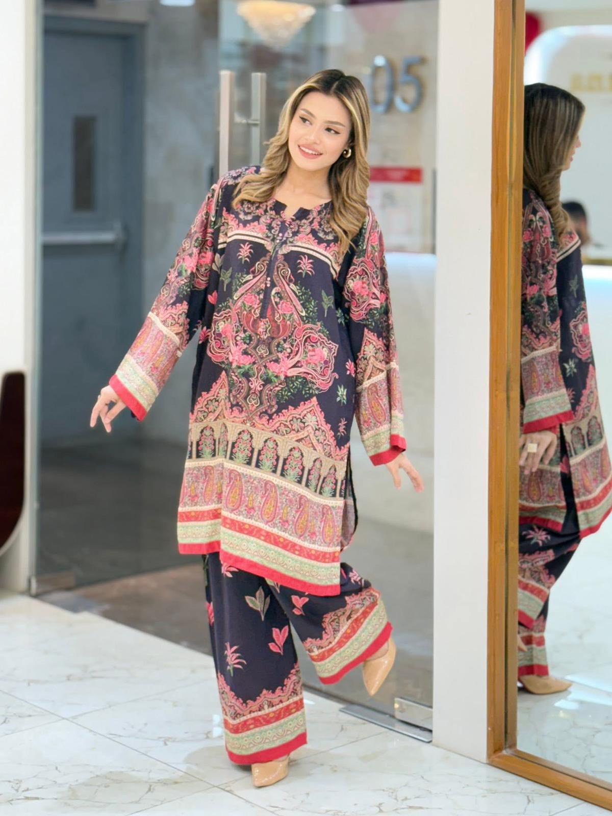 Sadabahar Viscose Linen Printed Shirt & Pants