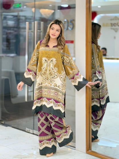 Sadabahar Viscose Linen Printed Shirt & Pants