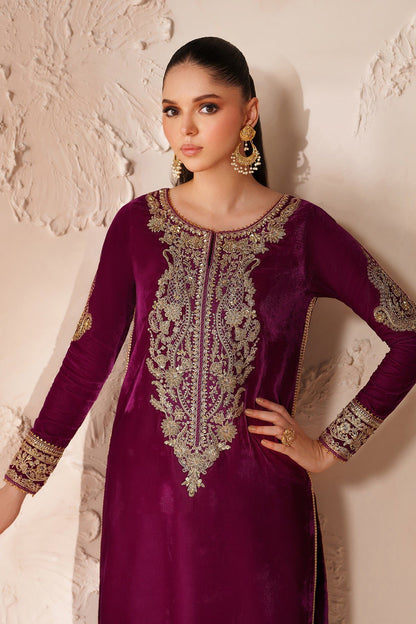 Baroque Embroidered Premium Velvet 3 Piece-PR-D1205
