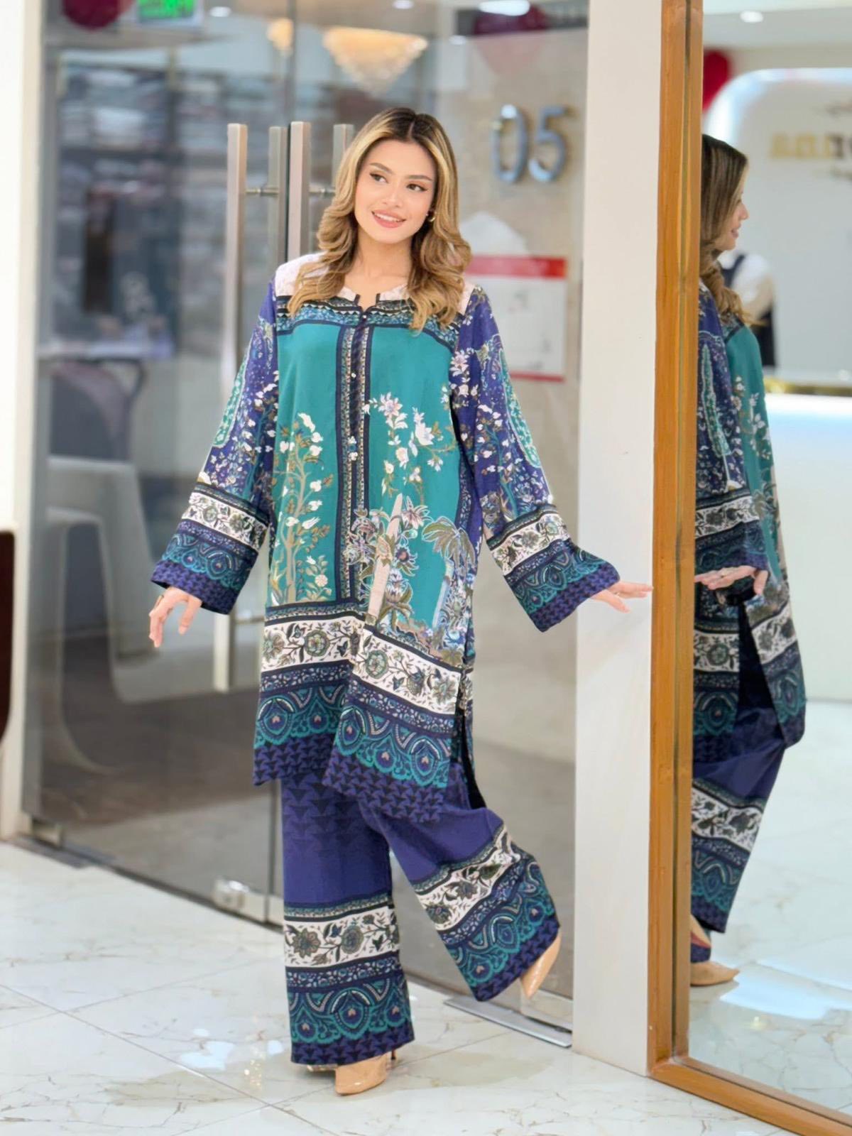 Sadabahar Viscose Linen Printed Shirt & Pants