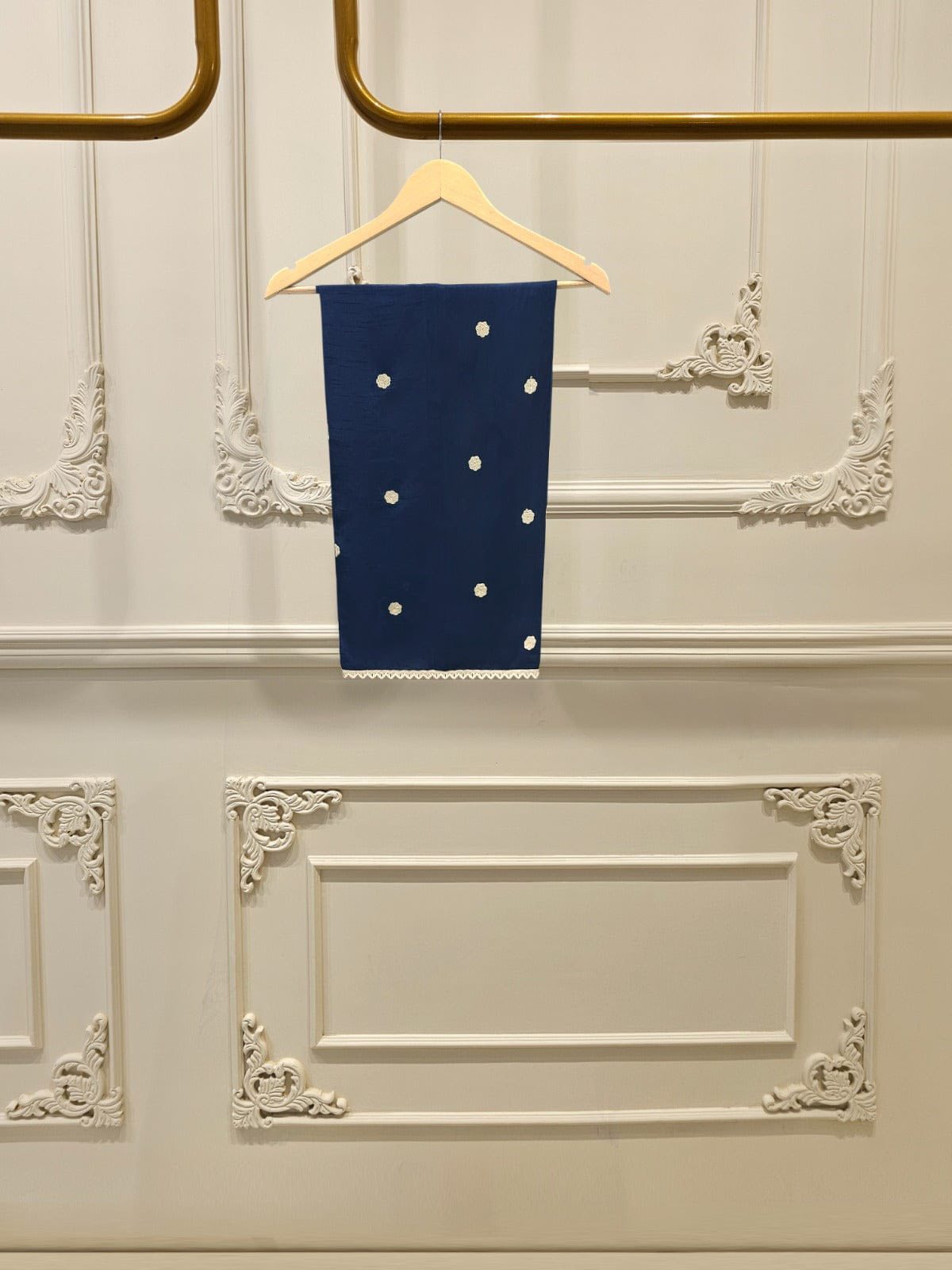 Aghanoor Embroidered Organza 3 Piece Suit-Blue