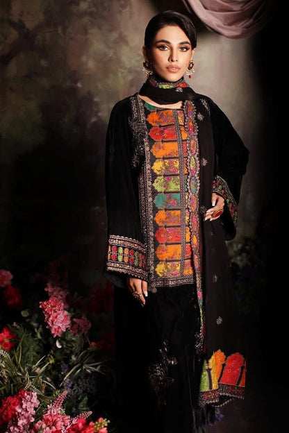 Charizma Embroidered Black Velvet 3 Piece
