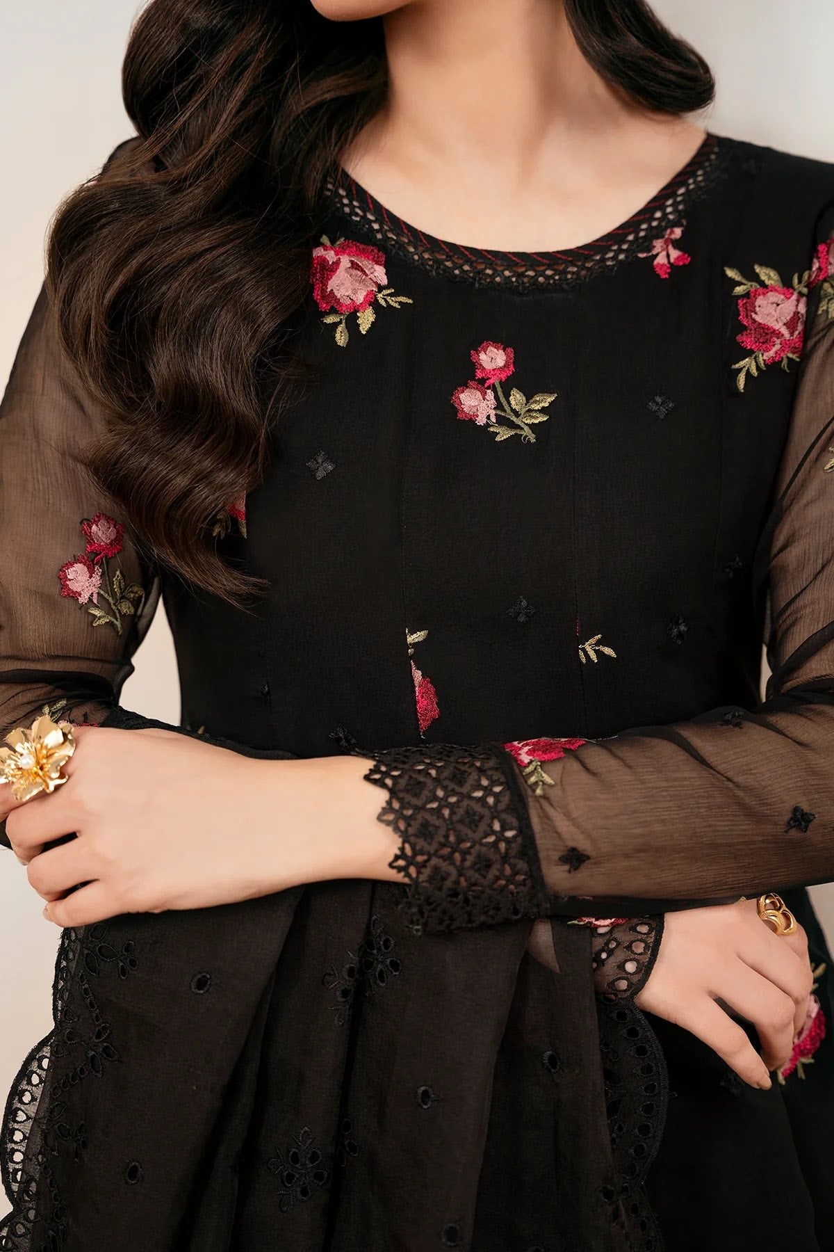 Baroque Luxury Pret Embroidered Chiffon 3 Piece
