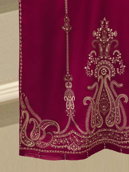 Aghanoor Embroidered Khaadi Silk 3 Piece