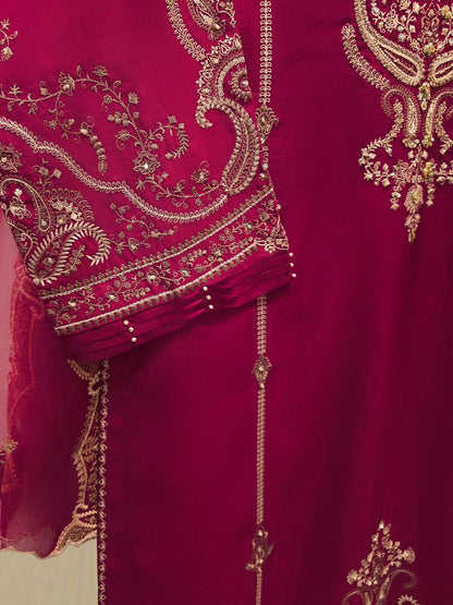 Aghanoor Embroidered Khaadi Silk 3 Piece