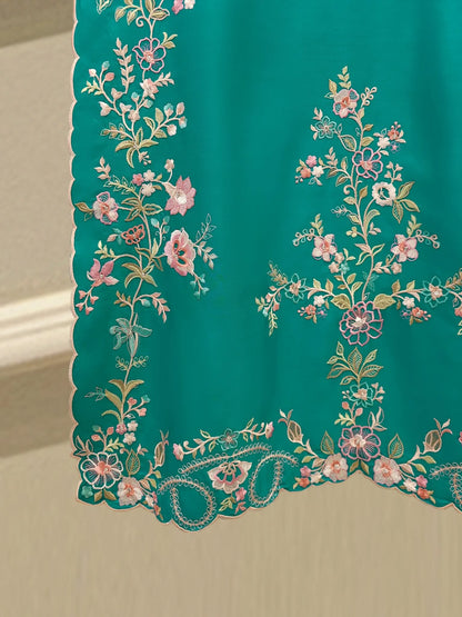 Aghanoor 100% Pure Seesha Silk Blue Emb 2 Piece Suit