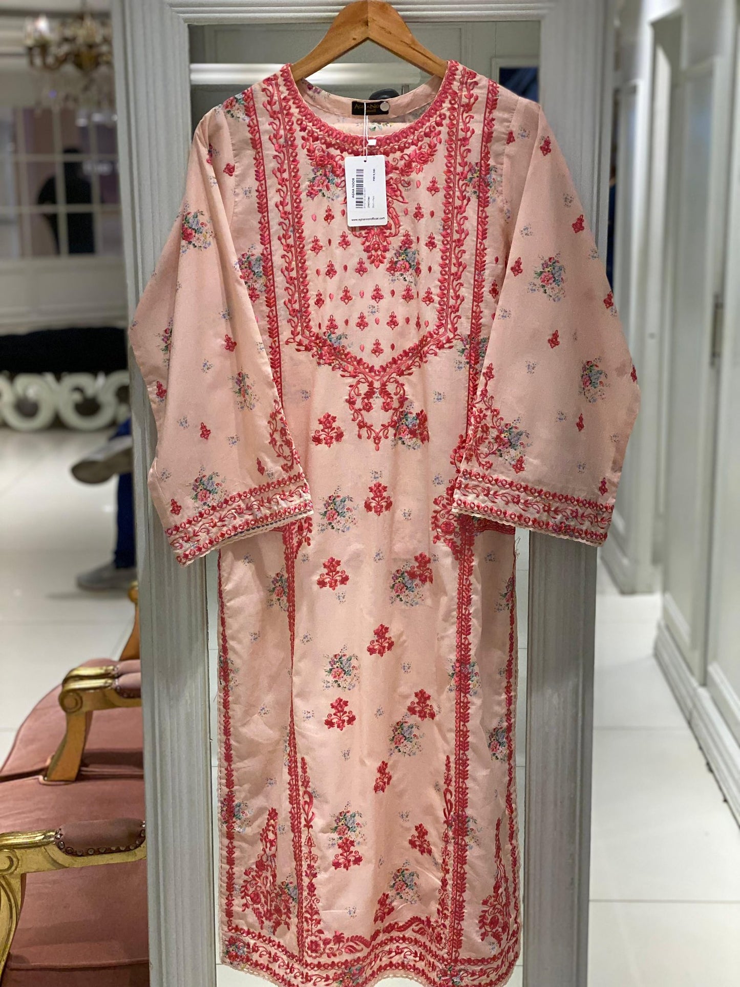 AGHANOOR EMBROIDERED CAMBRIC COTTON SHIRT WITH EMB PANTS