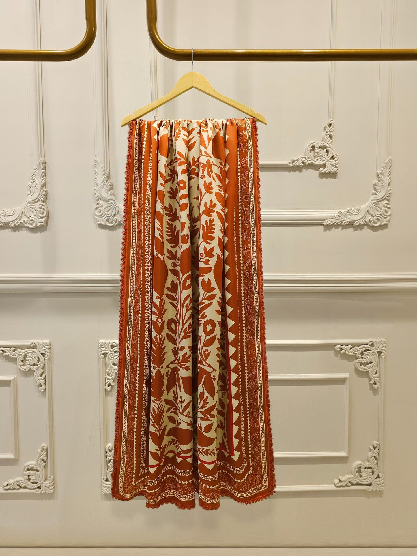 AGHANOOR EMBROIDERED CAMBRIC LAWN SHIRT & SILK DUPATTA