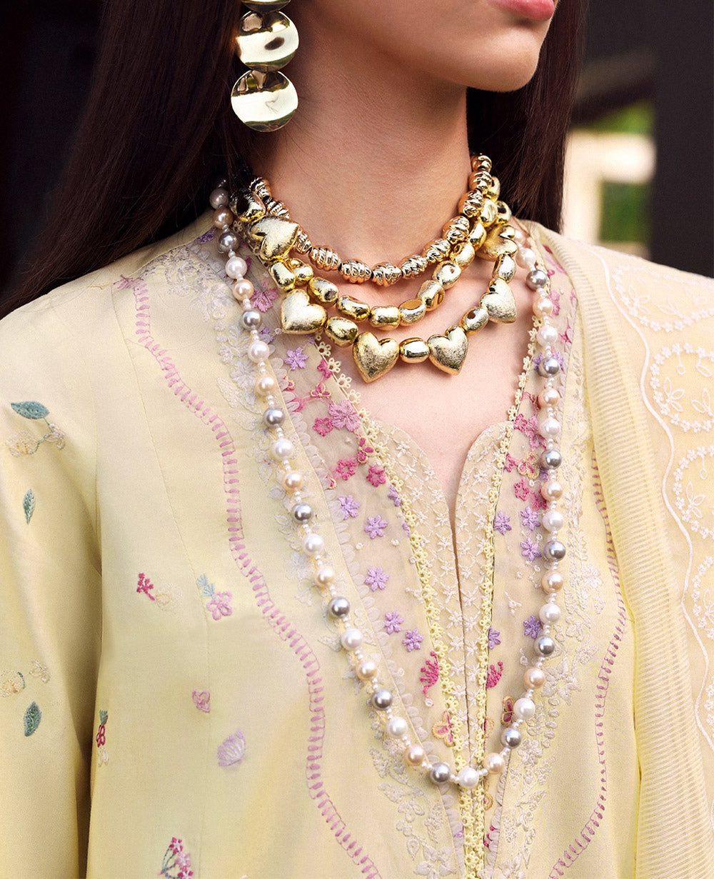 Republic Womenswear Pret Embroidered Lawn 3 Piece Suit- Mehroze