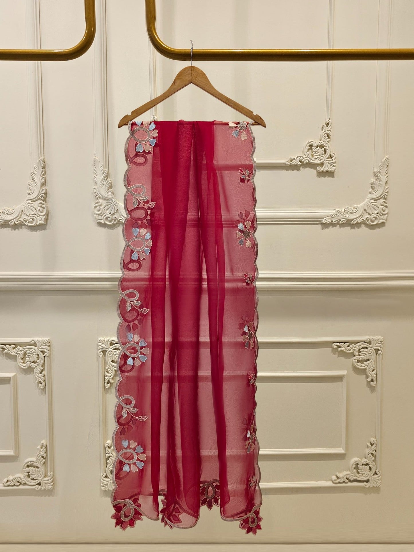 Aghanoor Heavily Embroidered Organza 3 Piece Suit